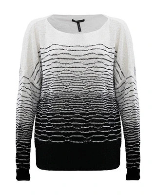 Two-Tone Boat Neck Sweater