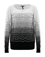 Two-Tone Boat Neck Sweater
