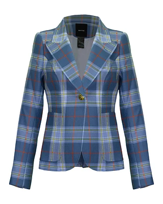 Patch Pocket Blazer Blue Tartan