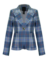 Patch Pocket Blazer Blue Tartan