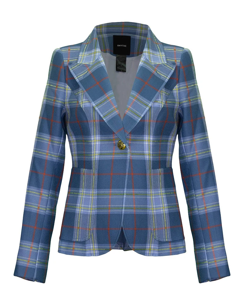 Patch Pocket Blazer Blue Tartan