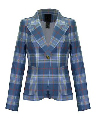 Patch Pocket Blazer Blue Tartan