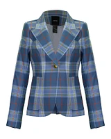 Patch Pocket Blazer Blue Tartan