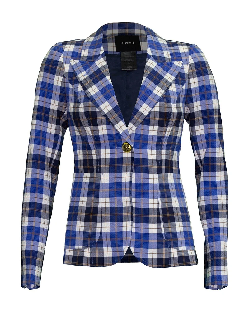 Patch Pocket Duchess Blazer Blue Plaid