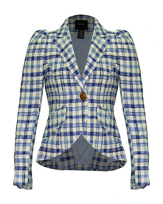 Pouf Sleeve One Button Blazer
