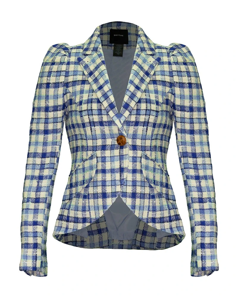 Pouf Sleeve One Button Blazer