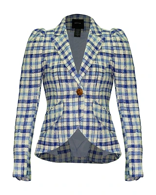 Pouf Sleeve One Button Blazer