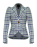 Pouf Sleeve One Button Blazer