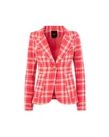 Watermelon Plaid Duchess Blazer