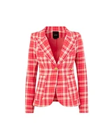 Watermelon Plaid Duchess Blazer