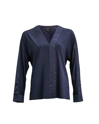 Silk Blouse Navy
