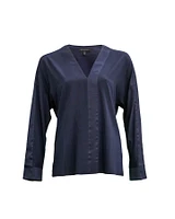 Silk Blouse Navy