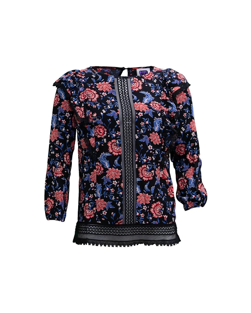 Carnation Rose Print Top