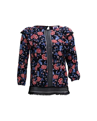 Carnation Rose Print Top