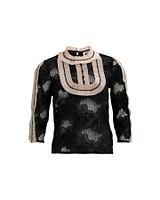 Pleat Detail Lace Top