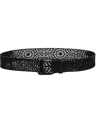 Perforated Pattern Leather Belt