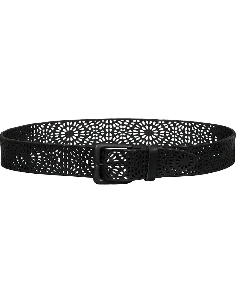 Perforated Pattern Leather Belt