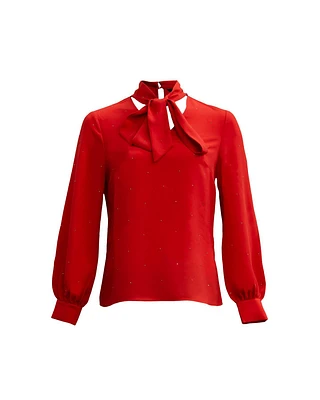 Sparkle Tie Neck Blouse