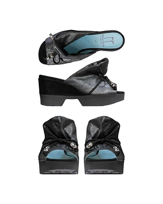 Pewter Ruffle Platform Sandal