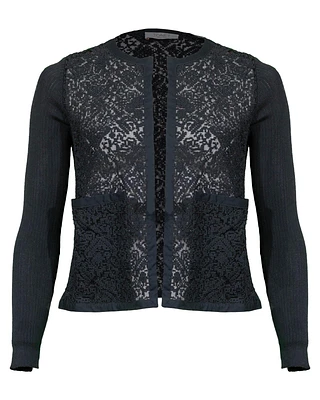 Tonet Embroidered Sheer Knit Cardigan