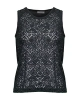 Embroidered Sheer Knit Tank Top