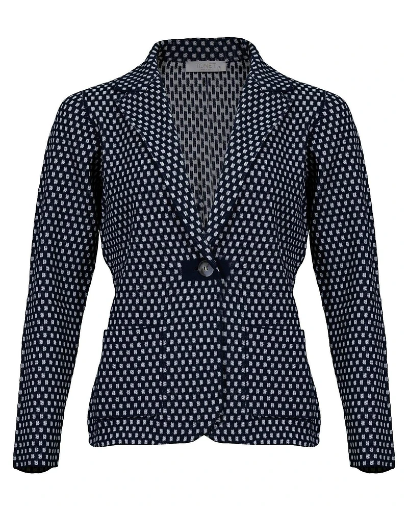 Jacquard Print Knit Jacket