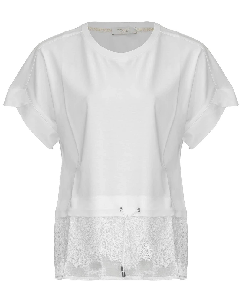 Lace Trim Tee Shirt