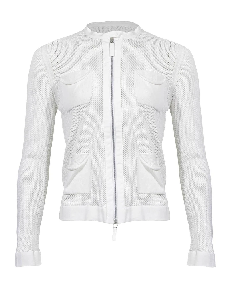 Mesh Zip Sweater Jacket