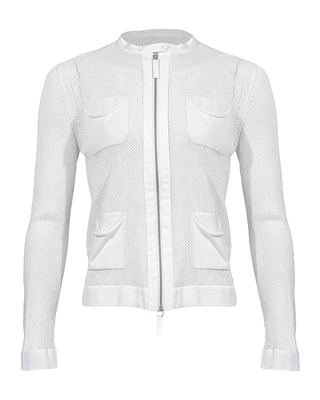 Mesh Zip Sweater Jacket