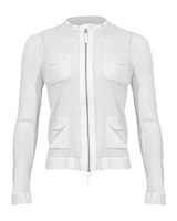 Mesh Zip Sweater Jacket