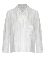 Oversized Pinstripe Pull On Shirt