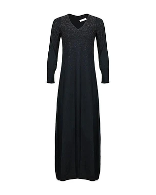 Tonet Sparkle V-Neck Knit Maxi Dress