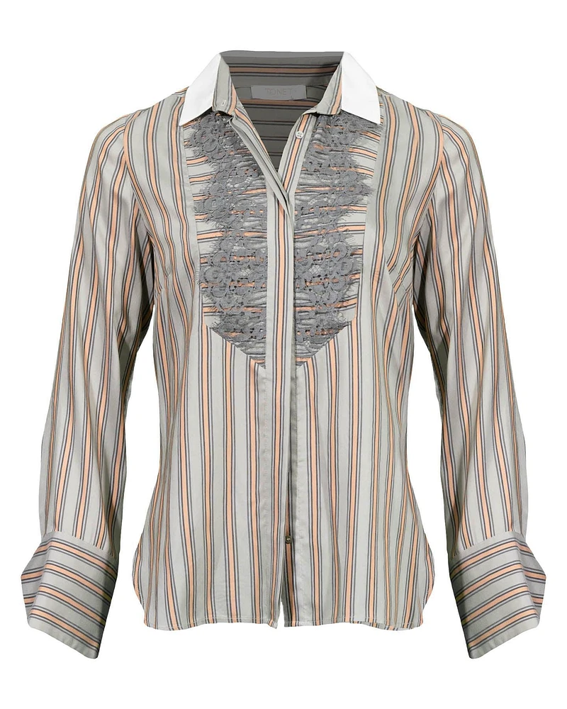 Tonet Striped Lace Detail Shirt