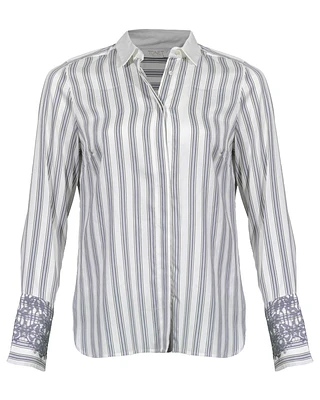 Tonet Striped Shirt Lace Cuff