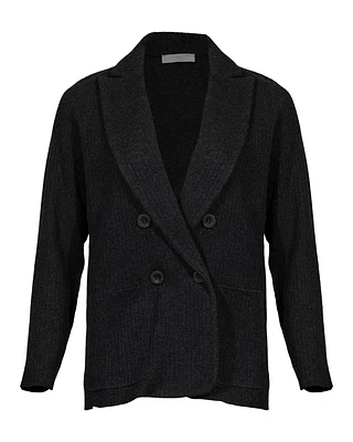 Waffle Knit Double Breasted Jacket