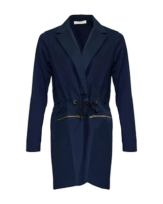Zip Pocket Jacket with Drawstring Waist