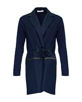 Zip Pocket Jacket with Drawstring Waist