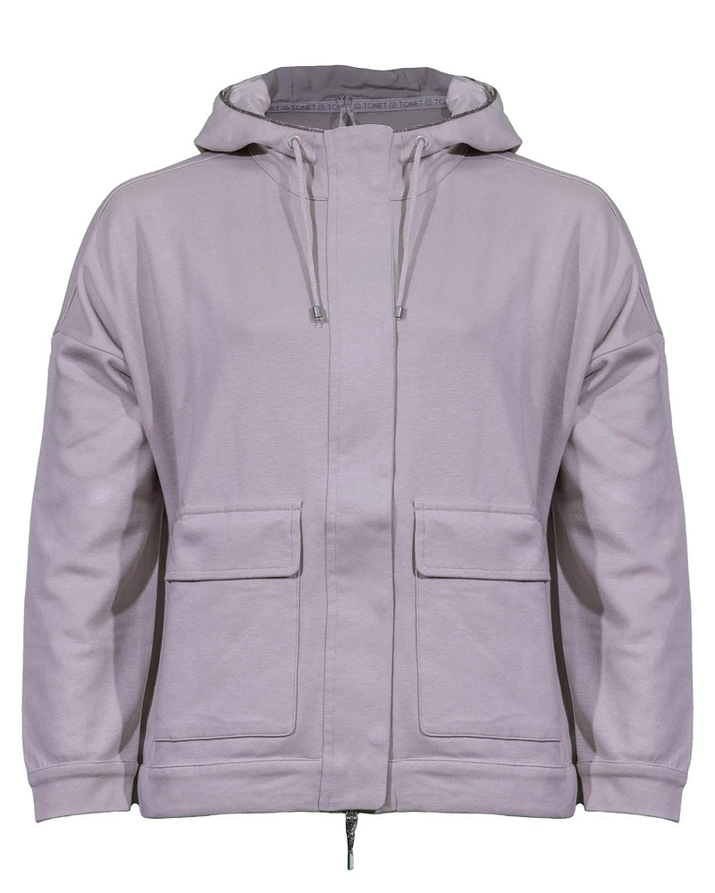 Zip-Snap Hoodie Jacket