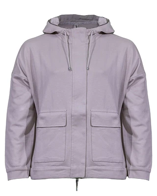 Zip-Snap Hoodie Jacket