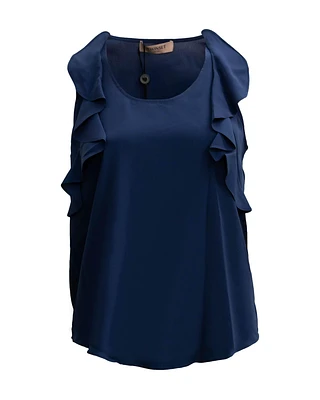 Crepe Tank with Ruffles