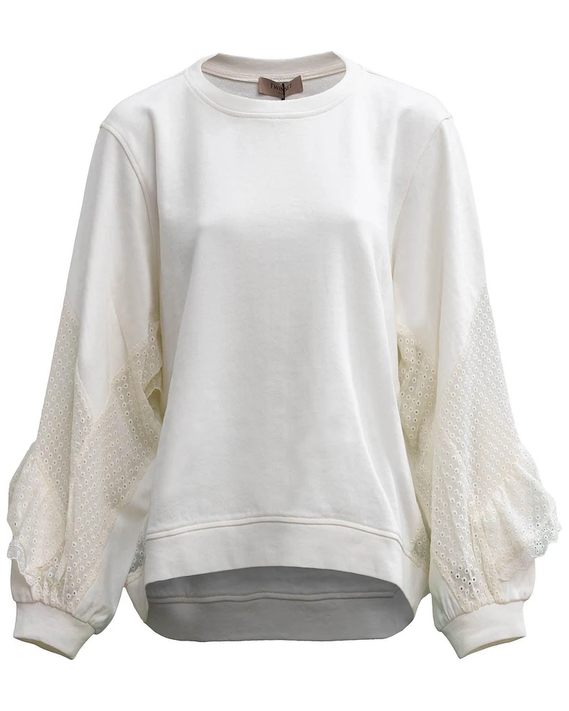 Embroidered-Panel Sweatshirt