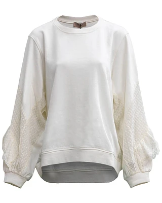 Embroidered-Panel Sweatshirt