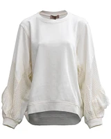 Embroidered-Panel Sweatshirt