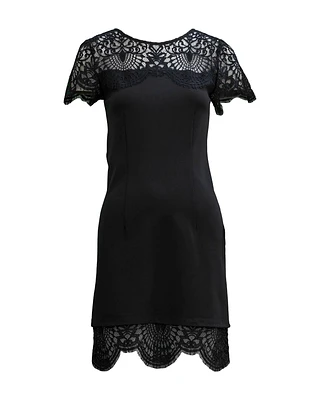 Lace Sheath Scalloped Dress