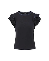 Akeela Ruffled Shoulder Te