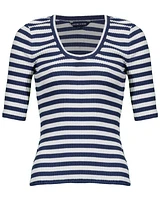 Veronica Beard Anafi Stripe Scoop Neck Tee