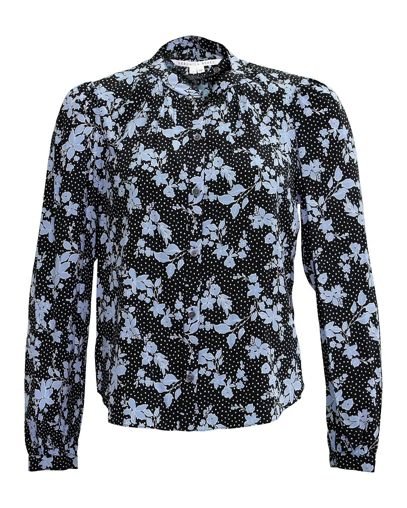Ashlynn Dotted Floral Print Blouse