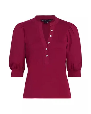 Coralee Puffed Sleeve Top Raspberry