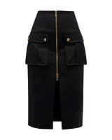 Veronica Beard Dallas Zip Front Pencil Skirt