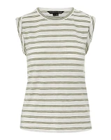 Dree Striped Muscle Tee White Sage